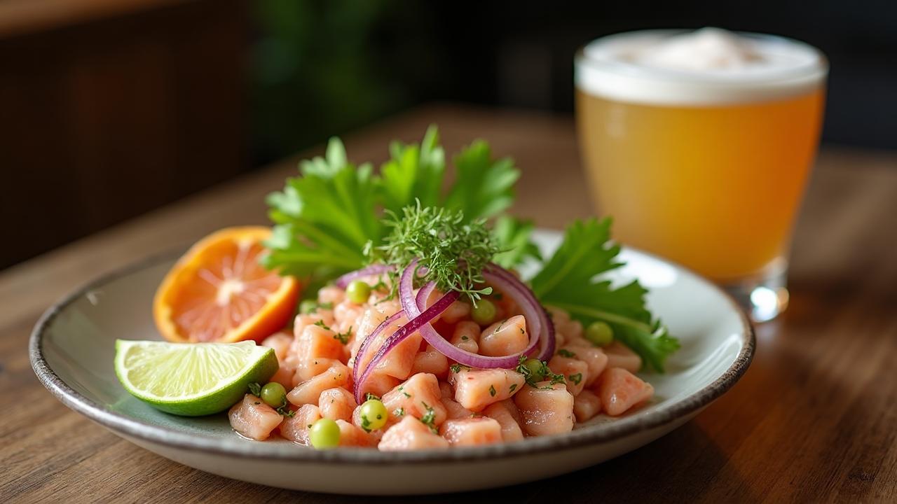 Experimentar o ceviche e o pisco sour